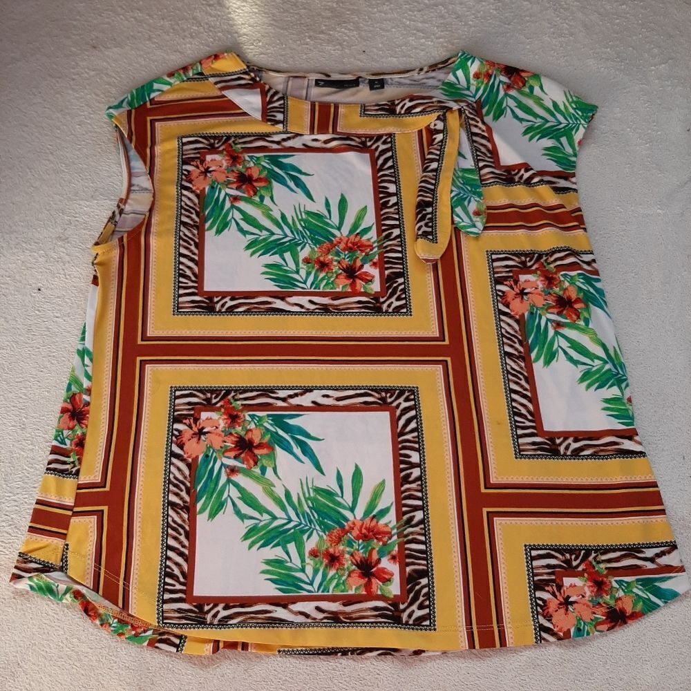 7th Ave Design Studio New York & Co. Floral Blouse Size XL